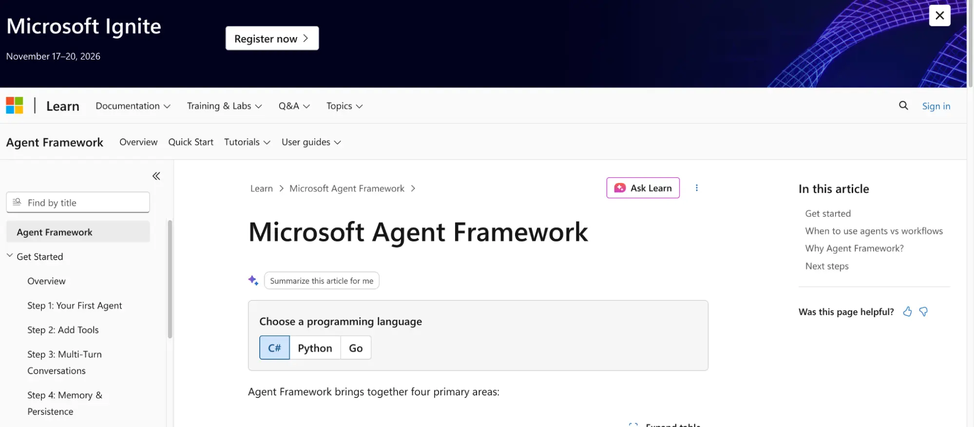 Microsoft Agent Framework
